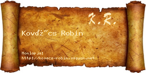 Kovács Robin névjegykártya