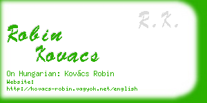 robin kovacs business card