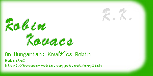 robin kovacs business card